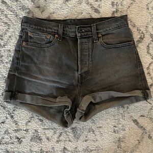 Levi black denim shorts